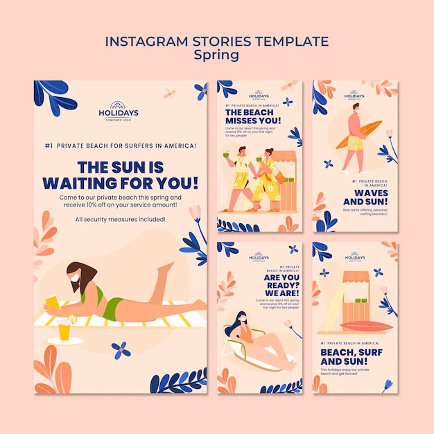 Summer beach resort instagram stories collection