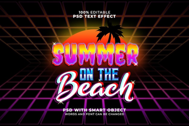 PSD summer on the beach text effect