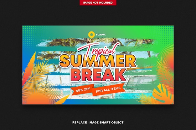 PSD summer break banner fb newsfeed