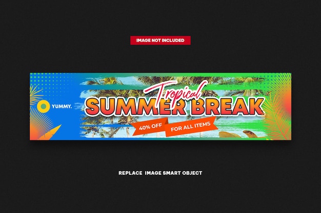 PSD summer break banner web template