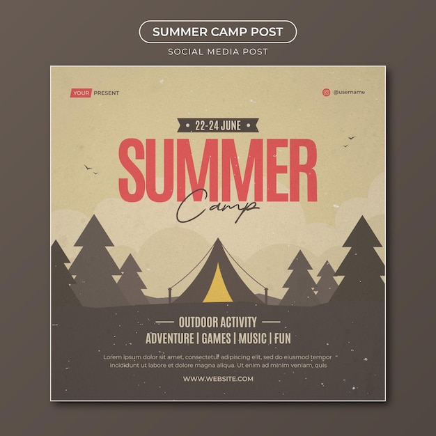 Summer Camp Flyer Post Template