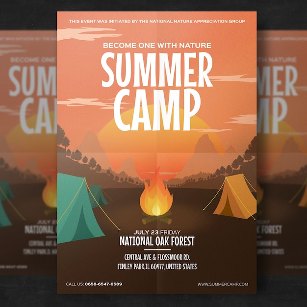PSD summer camp flyer template