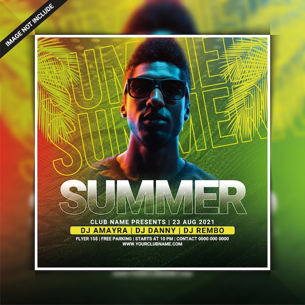 Summer club party flyer template