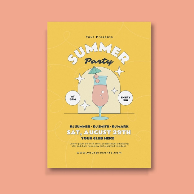 PSD summer cocktail party flyer