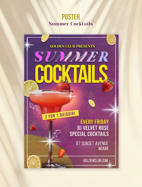 Summer cocktails template