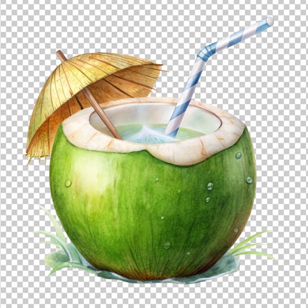 PSD summer coconut transparent background