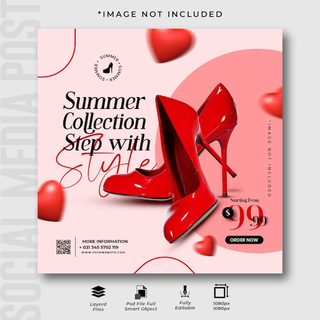 summer collection women sandals heels social media post design