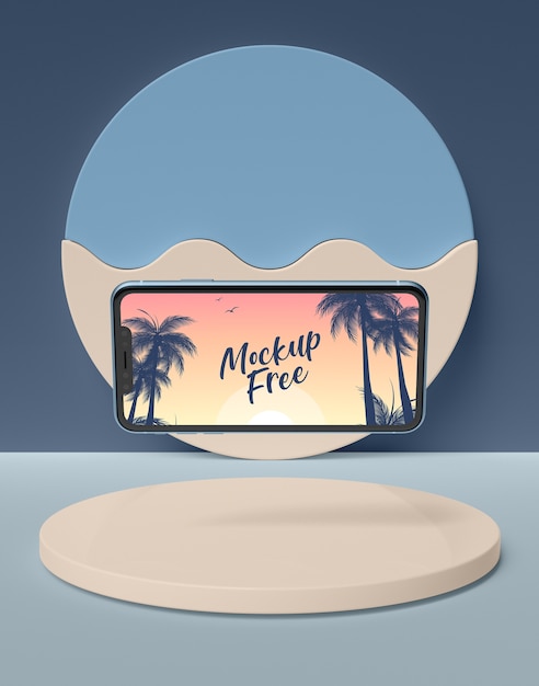Summer concept with smartphone