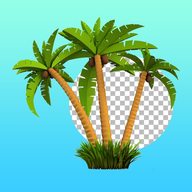 PSD summer concept with tropical coconut tree for design element