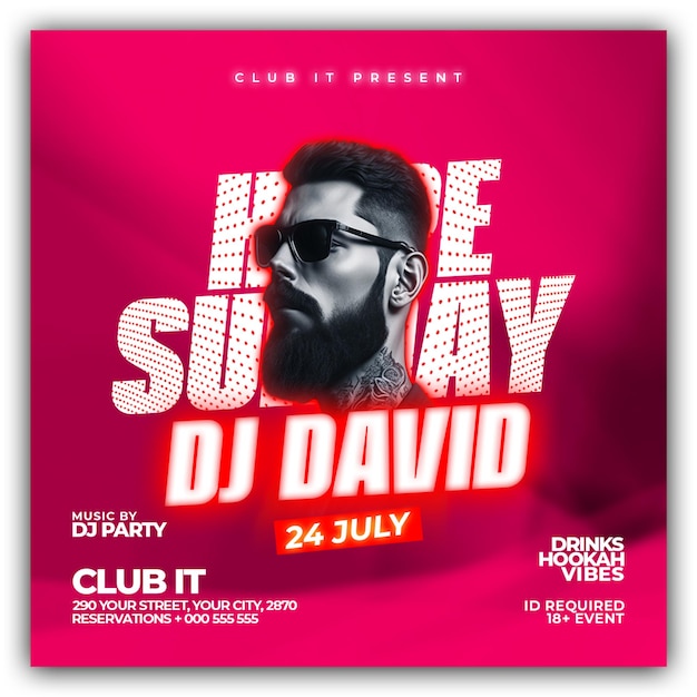 summer dj party flyer design