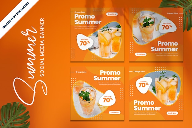 Summer drink promo social media banner vol2