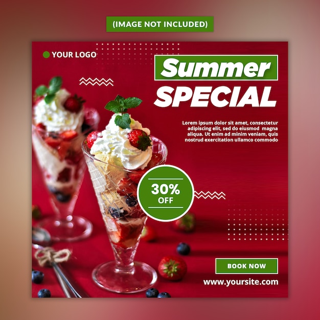 Summer drink social media post psd