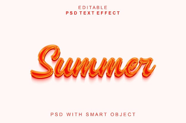 PSD summer editable 3d text effect