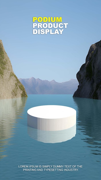 Summer elegant story podium stage product display mockup for show product presentation