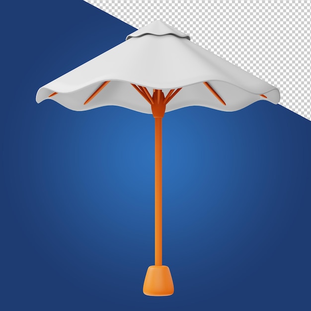 PSD summer elements colorful beach umbrella 3d rendering