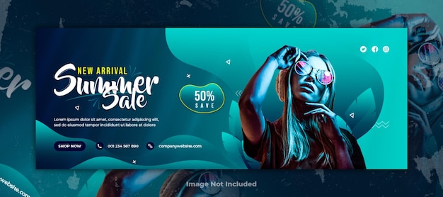 Summer fashion sale facebook cover web banner template