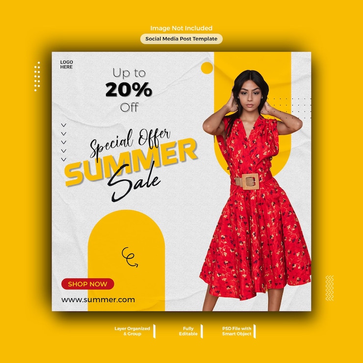 Summer fashion sale Instagram post template