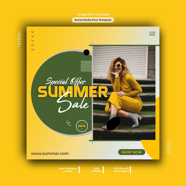 Summer fashion sale Instagram post template