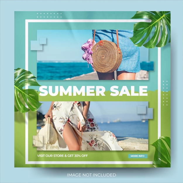 Summer Fashion Sale Instagram Social Media Banner Post Feed