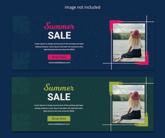 Summer fashion sale new season social media facebook timeline cover and social media banner template design