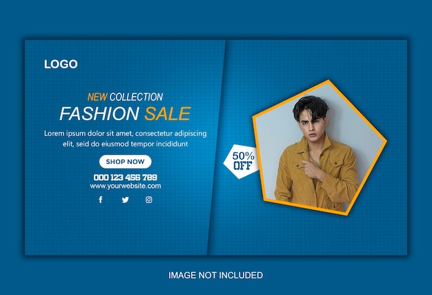 Modello di banner web di vendita di moda estiva