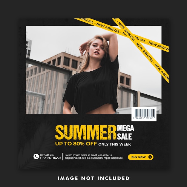 PSD summer fashion social media post banner template