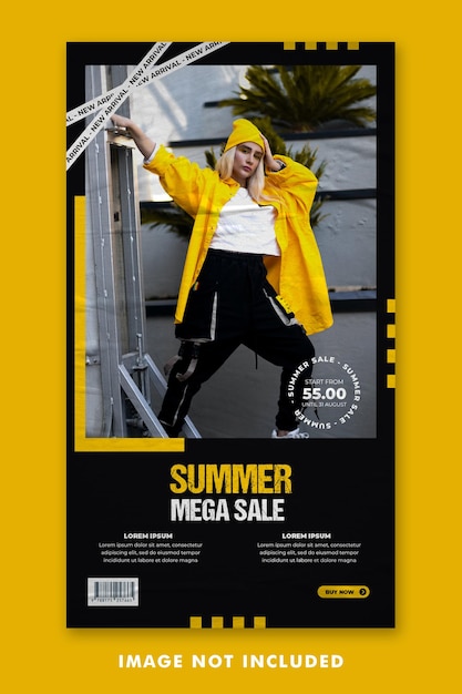 PSD summer fashion social media post instagram stories template