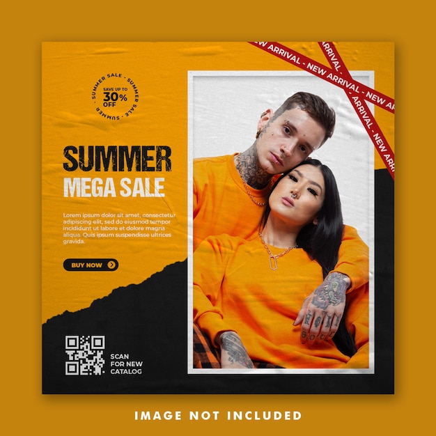 Summer fashion social media post template for girl