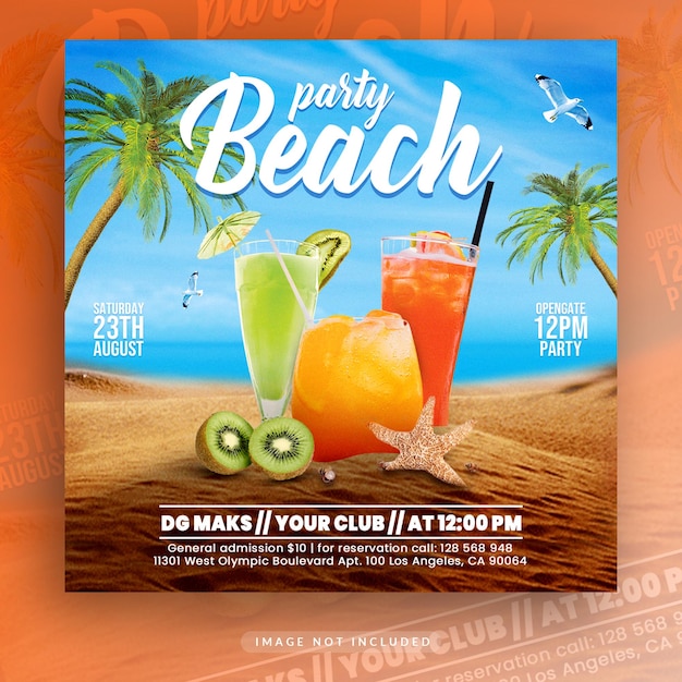 Summer fast food and drink social media post and web banner design