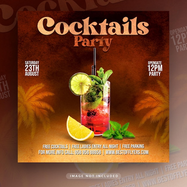 PSD summer fast food and drink social media post and web banner design