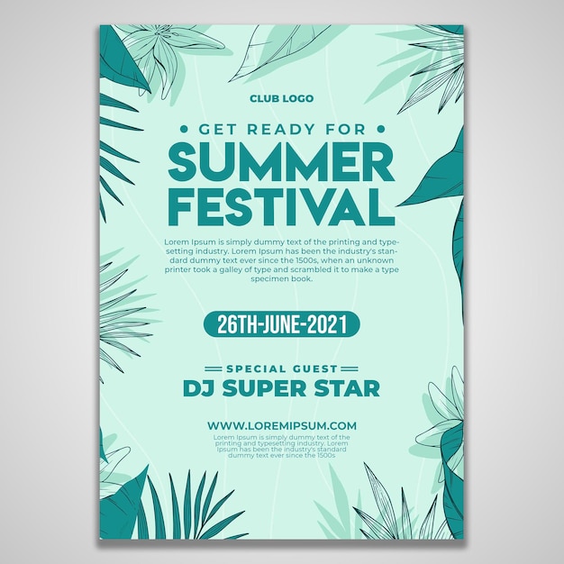 Summer festival flyer design template