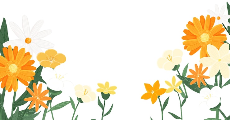 PSD 여름 꽃 경계