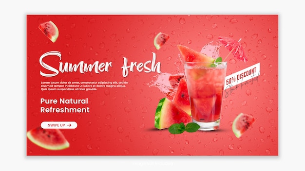 PSD summer fresh web banner