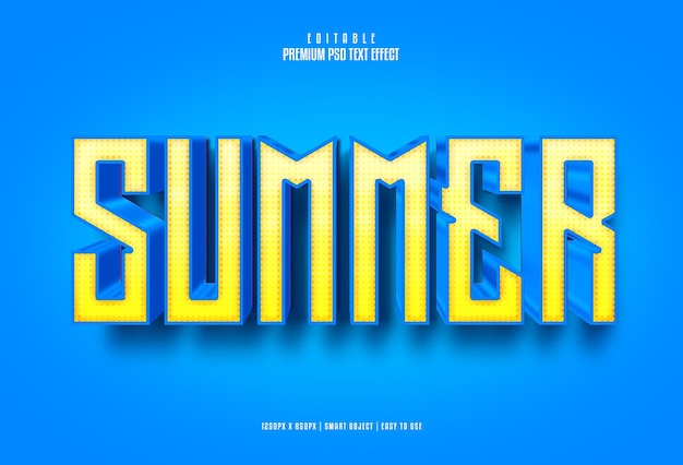 Summer fully editable psd text effect