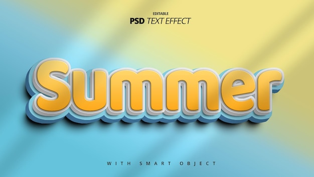 PSD summer holiday 3d text effect template design