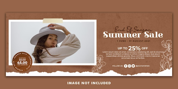 Summer holiday facebook cover banner template