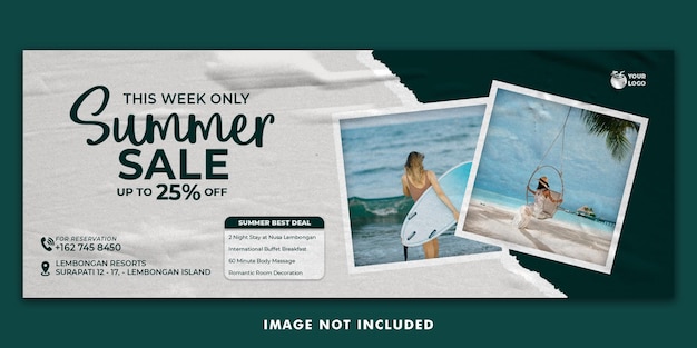 Summer holiday facebook cover banner template