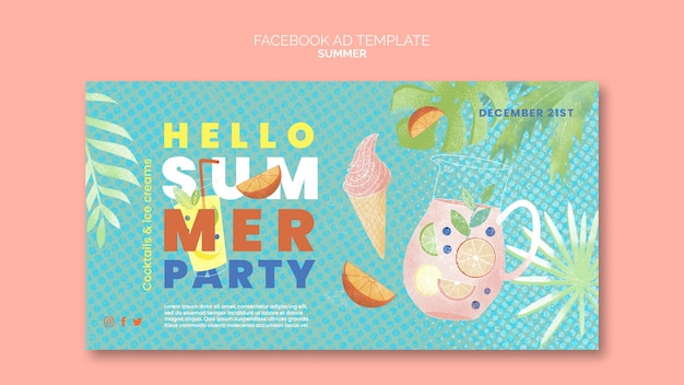 PSD summer holiday facebook template