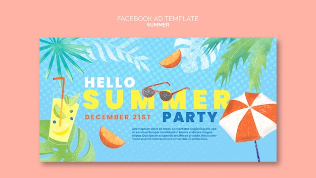 PSD summer holiday facebook template