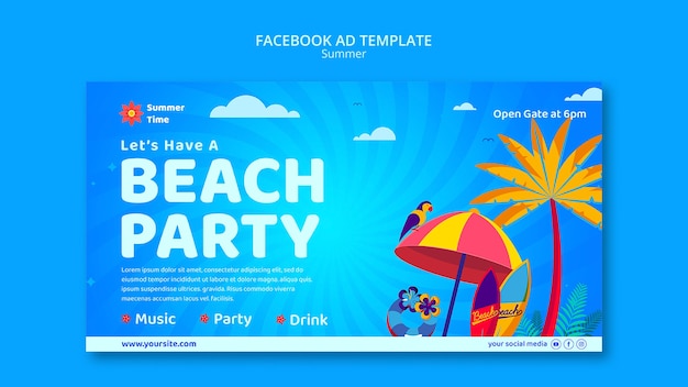 PSD summer holiday facebook template