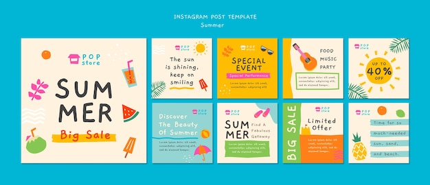 Summer holiday instagram posts