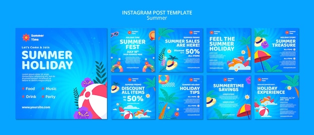 PSD post instagram per le vacanze estive