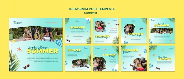 PSD post instagram per le vacanze estive