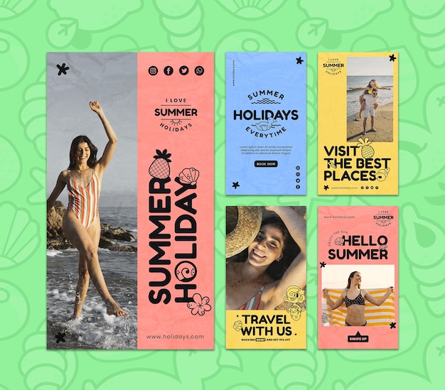 Summer holiday instagram stories collection