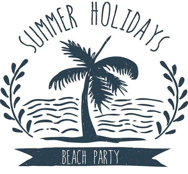 PSD summer holiday logo design template