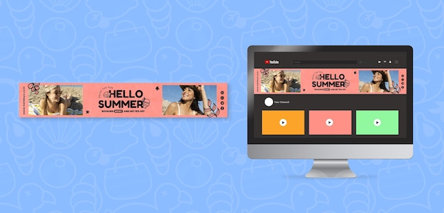 Summer holiday youtube banner template