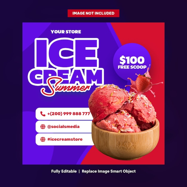 PSD summer ice cream socials template