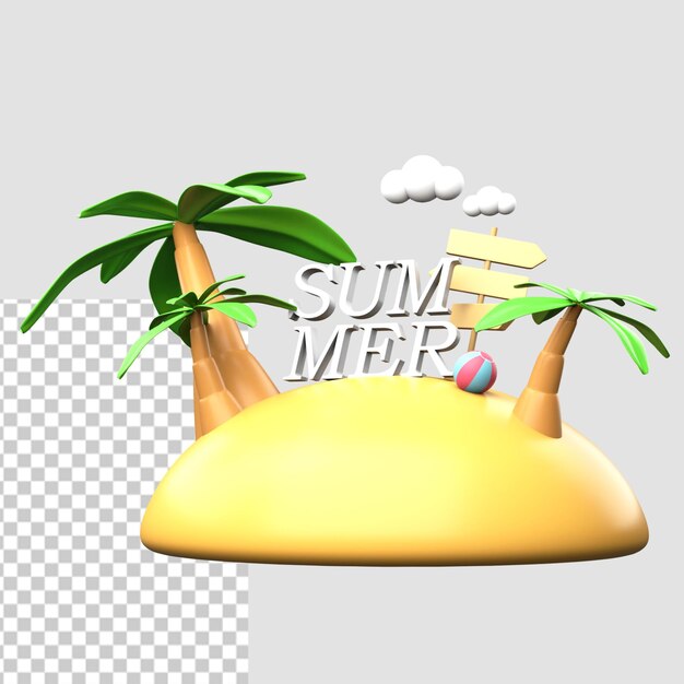 Summer Island 3D render