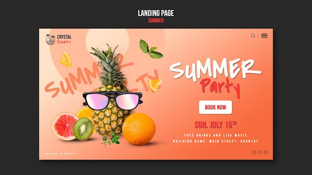 PSD summer landing page template