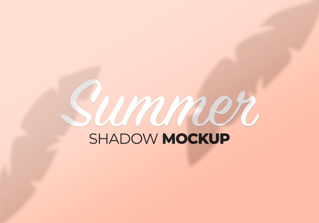 PSD summer leaves shadow mockup on wall